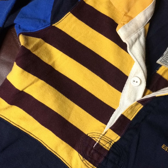 RARE Vintage Rugby Ralph Lauren Fitted patchwork Rugby Shirt - Picture 4 of 6